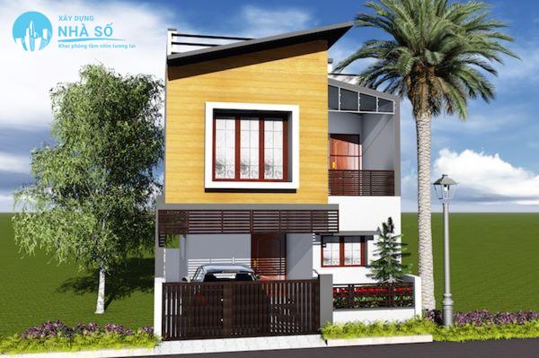 Mái lệch nhà biệt thự đẹp