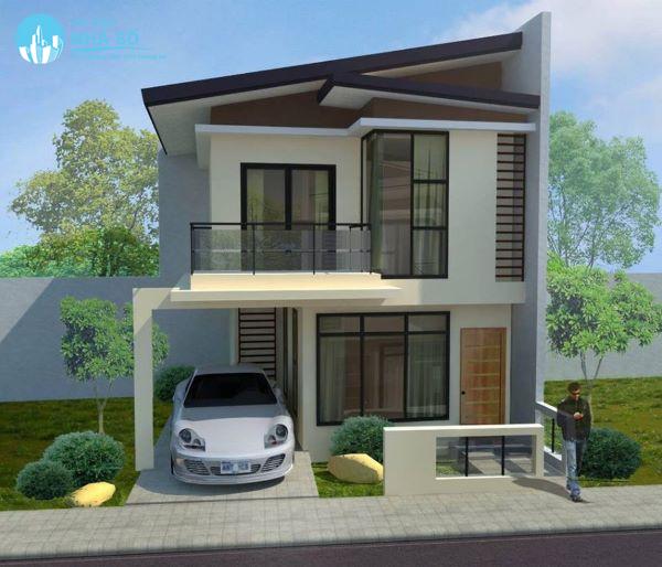 Mái lệch nhà biệt thự bắt mắt