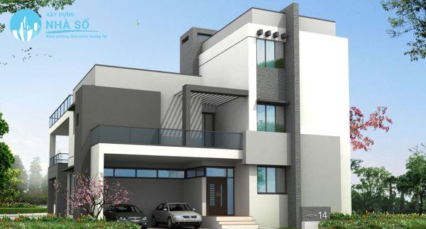 Mái bằng nhà biệt thự tươi sáng