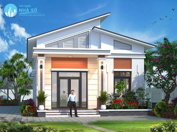 Mái lệch nhà cấp 4 tươi sáng
