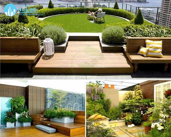 Mẫu thiết kế sân vườn sân thượng hiện đại, sang trọng