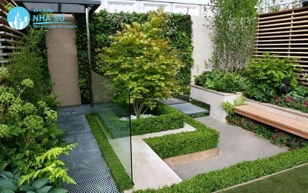Thiết kế sân vườn nhà phố đẹp, mảnh sân vườn thoáng mát