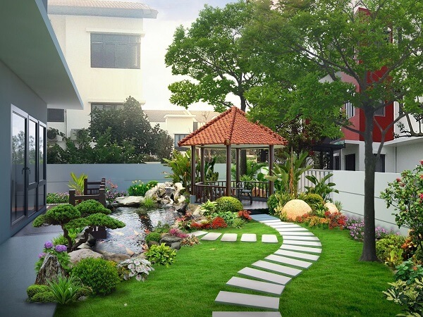 Ý tưởng thiết kế thi công sân vườn đẹp và hiện đại