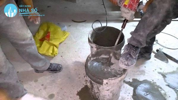 Trộn keo liên kết bê tông Sikadur 732